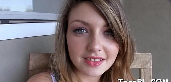  Babe is using her oral job ammo to tame dudes pecker